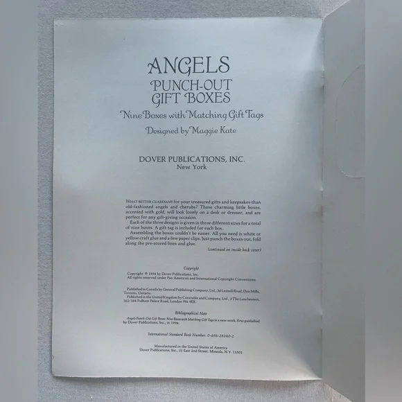 Angels Punch-Out Gift Boxes Nine Boxes with Matching Gift Tags Vintage 1994 Book - Picture 3 of 8